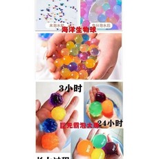 臺灣出貨 超大霸王珠泡大珠海綿寶寶吸水珠養花水培珠水寶寶水晶泥無毒玩具 VOGJ RXFP, 巨無霸一百顆+海洋生物球一千顆, 1個
