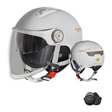 JODDA 오토바이 헬멧 3C 헬멧 안전모 자외선 차단 아동, 이중/길다/회색