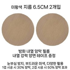 다운라이트 눈부심 차단 필름 고온 내열 방염 차광 스티커 평판등 천장등 눈보호 조명커버, 미황색 2매 지름6.5CM 내열 양면테이프