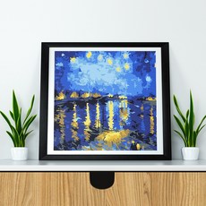 플레이어바웃 DIY 명화그리기 유화 그림 20 x 20 cm, 아를의 별이 빛나는 밤에, 1개
