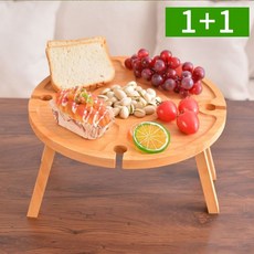 1+1 우드 휴대용 접이식 캠핑 테이블 미니 야외 좌식 피크닉 테이블, CPTABLE1_소형, 소형