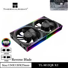 써멀라이트 TL-M12QRW X2 120mm 컴퓨터 케이스 팬 인피니티 미러 리버스 블레이드 데이지 체인 ARGB/4핀 PW, 01 Thermalright, 01 A-RGB, 01 M12QR X2