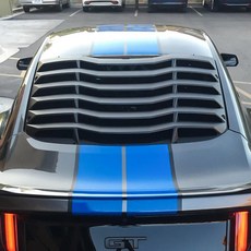 適用於福特野馬百葉窗改裝件15-21款Mustang改裝後車窗碳纖紋百葉窗, MMD款（亞光黑後擋風百葉）
