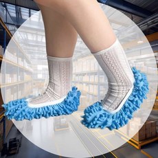 청소슬리퍼 2P 바닥실내화 청소실내화 집안바닥관리 먼지제거슬리퍼 생활청결관리 청소덧신, 블루