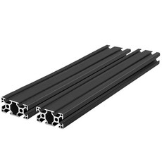 Seeklini 3060 알루미늄 압출 T-슬롯 400mm 블랙 2팩 유럽 표준 30x60 압출 알루미늄 T-슬롯 30 시리즈 알루미늄 프로필, 150mm, Black, 2