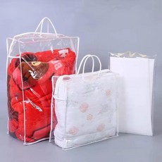 투명 플라스틱 보관 가방 방습 휴대용 의류 정리함 면 이불, 8. 투명; PVC; 35*28 높이*9