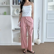 여성 여름 린넨 카고 팬츠 와이드 포켓 통바지