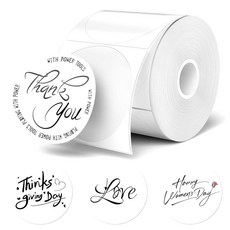 5.1cm(2인치) 원형 열 스티커 라벨 화이트 600개, 5.1cm(2인치) 원형 열 스티커 라벨, 화이트, 6