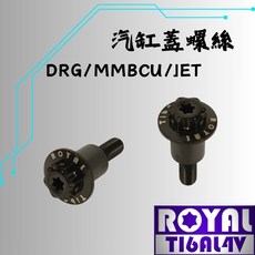 瘋螺絲 ROYAL鈦合金螺絲 M6*28 P:1.0 DRG/SL缸蓋螺絲 雪花頭 64鈦 帝王黑, 1個, 28