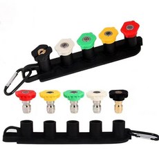 1 Set Pressure Washer Nozzle Tips & Holder 1/4 Inch Quick Connect Spray Nozzles with Storage Rack, BLACK, 100개