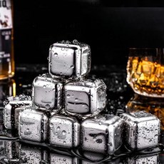 cha 돌얼음 아이스큐브 얼음집게 스텐아이스큐브, 6개입, 1개, 1L