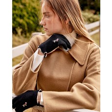 닥스 DAKS WOMENS ACCESSORIES 블랙 울 닥스훈트자수 스마트폰터치 장갑 DCGV5F203BKDCGV5F203BK 101694