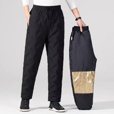 男士冬季90白鴨絨保暖運動長褲：大尺碼防風防水滑雪褲、加厚休閒登山褲