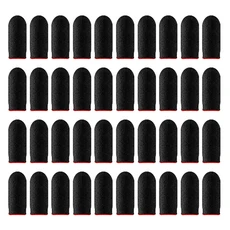 40pcs 모바일 게임 손가락 끝 장갑 Sweatproof Anti-slip 터치 스크린 손가락 슬리브 게이머를위한 통기성, 01 Red-40pcs