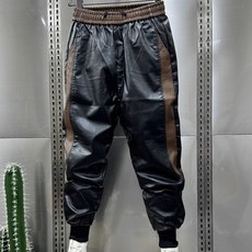 男款加絨加厚摩托車冬季騎行皮褲 保暖防風寬鬆機車褲