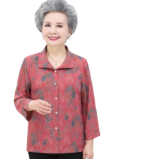 中老年女裝長袖襯衫套裝 適合60-80歲奶奶媽媽