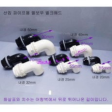 셀바스 LESSO FY 산킹 파이프용 엘보우형 벌크헤드 산킹 파이프 규격, 화이트, 1개
