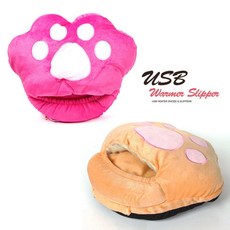 곰발바닥 USB 보온 온열 발난로 실내화 마우스패드 제품 발열신발 가심비 가성비, 브라운