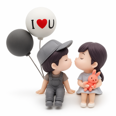 러블리 커플 미니 차량 피규어 인테리어 소품, 1개, 벤치 러브 커플