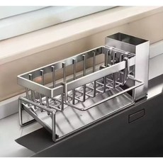 LOCO LAB 자동 물빠짐 수세미 건조대, 1세트, 스텐