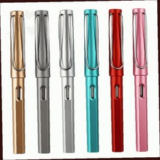 필기구 손글씨 연습용 메탈바디 잉크펜 클립형 캡타입 다색상 세트 서예 캘리그라피, 상세페이지 참조, 9-스틸만년필-블루