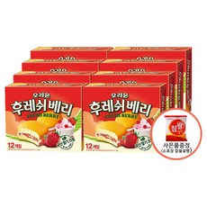 영희상점 오리온 스낵 후레쉬베리 딸기맛 과자파이 사은품, 336g, 8개