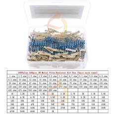 1% 금속 필름 저항 모음 키트 박스 포함 1/8W 1/4W 1/2W 1W 2W 3W 0 ~ 10M (색상-1W x 500pcs 1), 15 1W x 500pcs, 15 1W x 500pcs