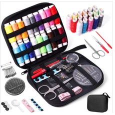 玲玲購133件套針線盒針線包套裝，多功能實用便攜縫補針線盒，含縫紉工具套組、穿線器、捲尺、放大鏡、頂針, 手提86件套, 1個