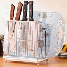 皇家 刀具砧板架附滴水盤 ST3001 不鏽鋼廚房收納架, 1個, 不鏽鋼