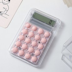 투명 미니 계산기 핑크 혜문스토어
