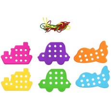 탈것 소프트 실꿰기 소근육교구 6pcs 구슬꿰기놀이 어린이날선물 졸업선물 육아놀이터