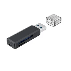 USB3.0 카드 리더기 마이크로 SD HC XC TF MIMC RSMMC 메모리 작성기 보기 어댑터 동글 LED 라이트 컴퓨터, 02 Black