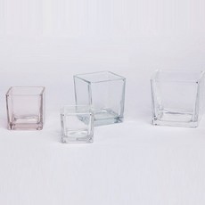 기본 투명 사각 캔들 4종 박스단위 상품 투명 캔들용기, XL(8x8) 48개입
