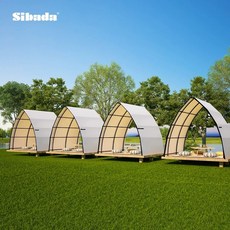 돔형캐노피 야외 테라스 캠핑 바베큐텐트 투명 카페 포장마차 옥상 루프탑, 1, H. 3.1 x 4.1m 부식 방지 목재 바닥재