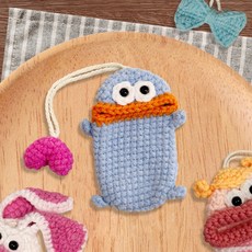 오월 니트 키링 인형 차키 뜨개 못난이 케이스 캐릭터 스마트 키 커버 홀더 라이트 스카이, 01. 라이트 스카이