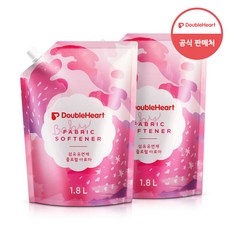 더블하트 유아 섬유유연제 플로럴아로마 리필, 1.8L, 2개