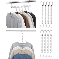 Mr. Pen- 옷걸이 8팩 6슬롯 360 회전 고리 금속 옷장 정리함 매직 캐스케이딩 행거 공간 절약기 및 보관함