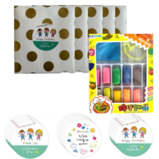 데니스홈 어린이집 선물 유치원 답례품 12색 칼라점토 구디백 완포장 5세트