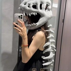 恐龍骨架頭套裝扮毛絨表演服, 1個, 恐龍頭套,恐龍頭套無骨架