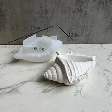 대형 쉘 조가비 모양 석고 트레이 실리콘 금형 시멘트 화분 석고 저장 용기 컨테이너 즙이 많은 식물 냄비