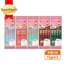 SmartHeart 慧心貓營養肉泥系列 綜合口味 15g x 4入袋裝, 雞肉扇貝口味60g, 1個, 60g, 雞肉扇貝