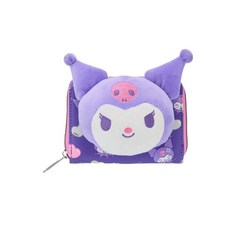 Loungefly Kuromi Hearts Plush Face Mini Zipper Wallet LIGHT PINK NONE