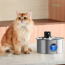 파우시 무선 자동급수기 강아지 고양이 정수기 급수기, 1개, 스테인리스, w2