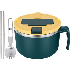 여과식 뚜껑이 달린 급속 국수 12 BPA 쿠커 그릇 전자레인지 숟가락 젓가락 라멘 프리, green 1200ml