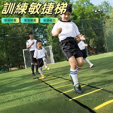 敏捷訓練梯 6米12節 繩梯 標誌盤 足球籃球運動訓練跳格子, 1個, 6米12節(贈收納袋)-藍色