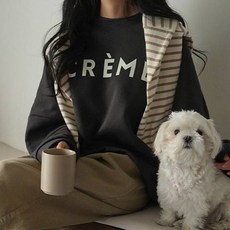 好康批起來 韓國女裝 寬鬆CREME字母T恤 現貨三色 特價舒適百搭, 1個, 黑