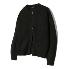 브랜드정품 트릴리온 TRILLION 워셔블 라운드넥 하찌 집업 니트 (PURE BLACK) 225717