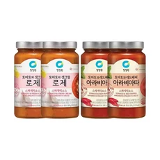 청정원 스파게티소스 로제 600g 2개 + 아라비아따 600g 2개 세트, 1세트