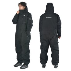 라이더무드 일체형 오토바이 방한복 겨울 스즈키복 스즈끼 배달 라이더 바이크 방한 용품, 블랙