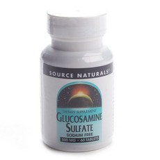 SOURCE NATURALS Glucosamine Sulfate補充錠 500mg, 1罐, 60顆